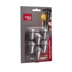 Vacu Vin Wijnstopper Vacuum Wine Stopper - Grijs - 6 Stuks 7 Vacu Vin Wijnstopper Vacuum Wine Stopper - Grijs - 6 Stuks -Keukenbenodigdheden Winkel 0886360 Vacuum Wine Stoppers Grey 6 pcs Pack 1