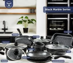 Westinghouse Pannenset Black Marble (Grillpan 28 Cm + Wokpan ø 30 Cm) - Inductie En Alle Andere Warmtebronnen -Keukenbenodigdheden Winkel 1200x1036 1