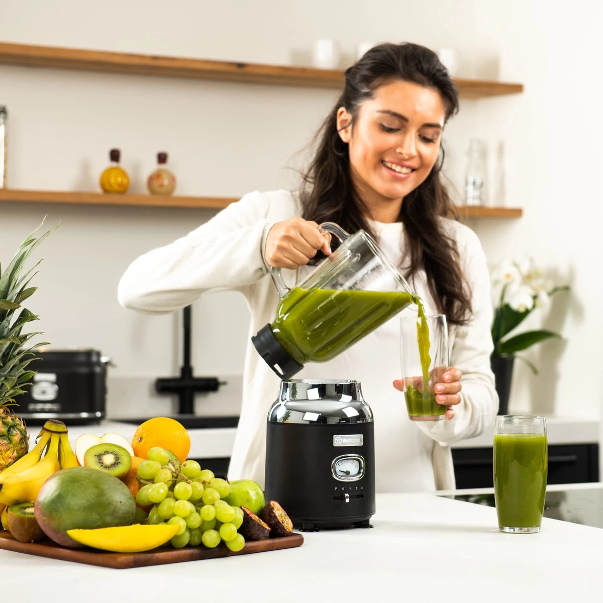 Westinghouse Retro Waterkoker + Broodrooster 2 Sleuven + Blender - Zwart 11 Westinghouse Retro Waterkoker + Broodrooster 2 Sleuven + Blender - Zwart - Afbeelding 11