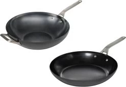 Saveur Selects Pannenset - Carbon Steel (Wokpan ø 35 Cm + Koekenpan ø 30 Cm) - Inductie En Alle Andere Warmtebronnen