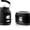 Westinghouse Retro Waterkoker + Broodrooster 2 Sleuven - Zwart