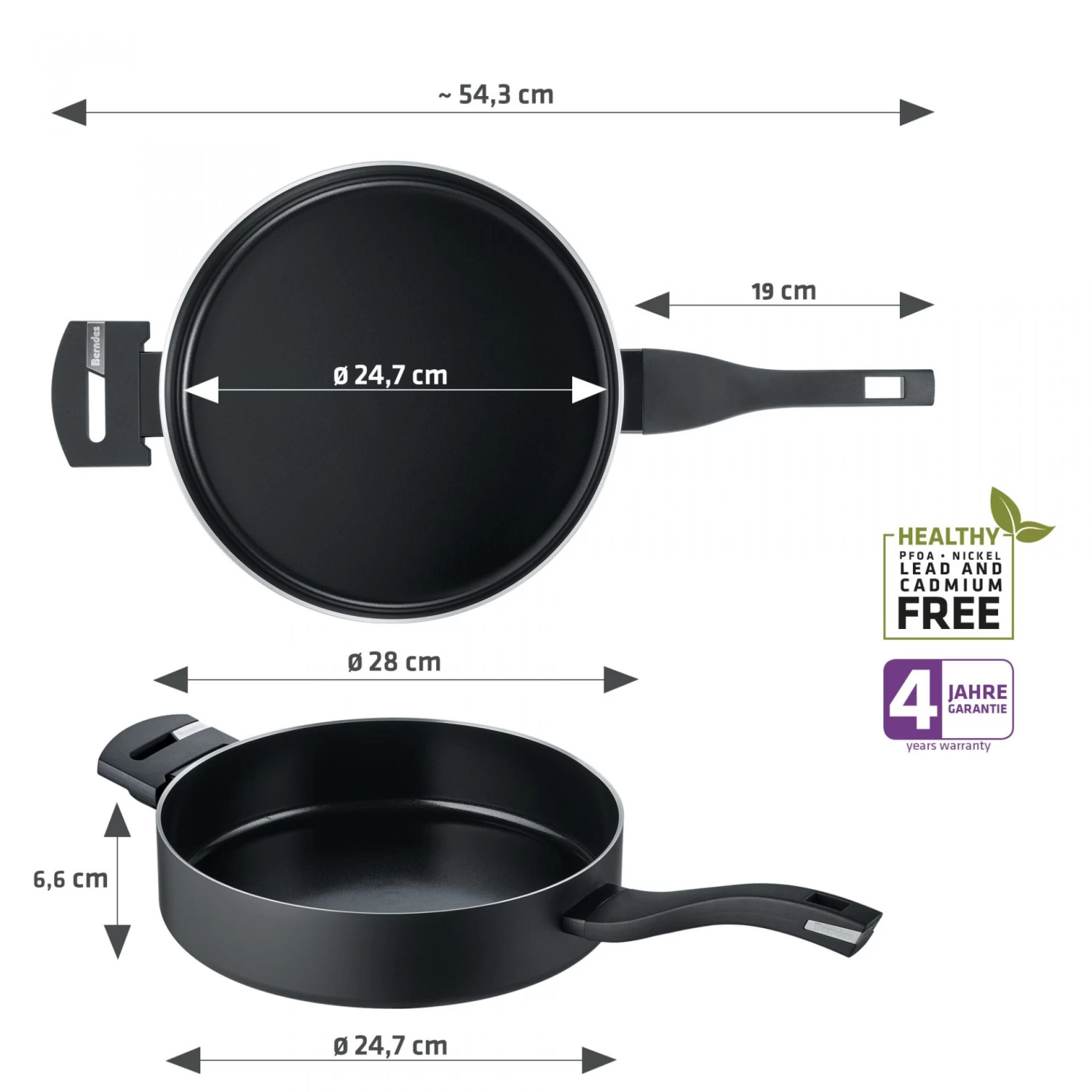 Berndes Hapjespan B.Green - ø 28 Cm / 3.5 Liter - Standaard Anti-aanbaklaag 4 Berndes Hapjespan B.Green - ø 28 Cm / 3.5 Liter - Standaard Anti-aanbaklaag - Afbeelding 4