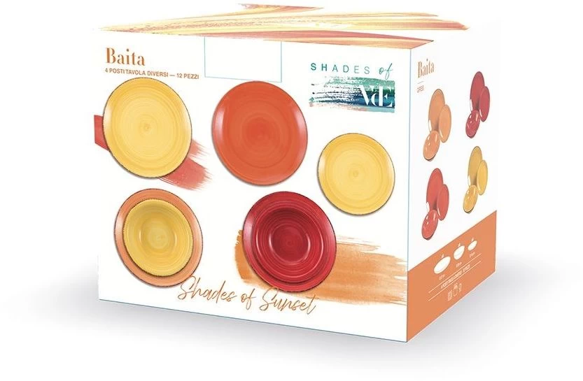 Villa D'Este Serviesset Baita - Sunset - 12-delig / 4 Personen 8 Villa D'Este Serviesset Baita - Sunset - 12-delig / 4 Personen - Afbeelding 8