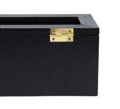 Sakura Tea Theedoos - Zwart - 6-vaks - Met Fluweel - 43 X 9 Cm -Keukenbenodigdheden Winkel 6 6 vaks lang 12