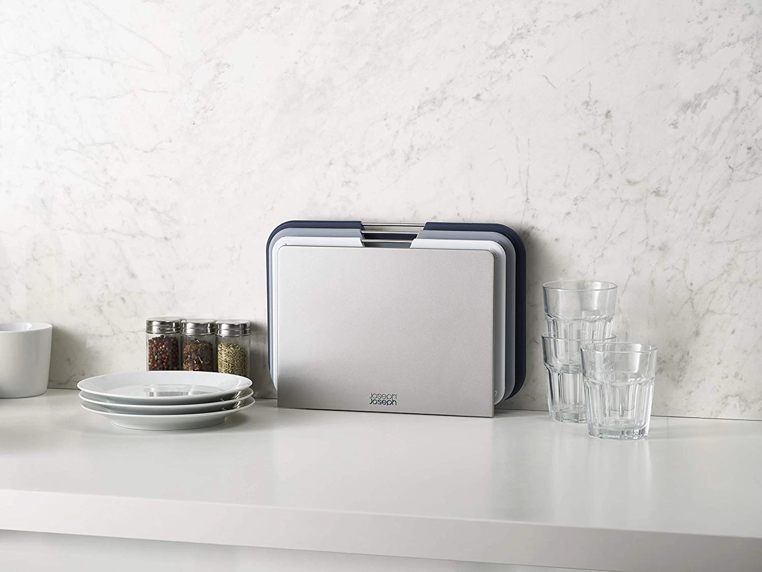 Joseph Joseph 3-delige Snijplankenset Met Houder - Nest Boards - Grijs 3 Joseph Joseph 3-delige Snijplankenset Met Houder - Nest Boards - Grijs - Afbeelding 3