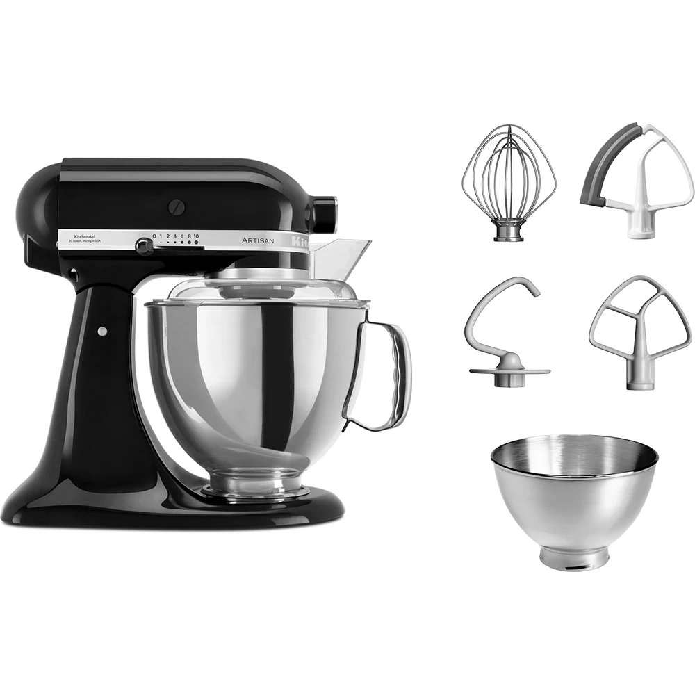KitchenAid Keukenmachine Artisan - Kantelbare Kop - Onyx Zwart - 4.8 Liter - 5KSM175PSEOB 2 KitchenAid Keukenmachine Artisan - Kantelbare Kop - Onyx Zwart - 4.8 Liter - 5KSM175PSEOB - Afbeelding 2
