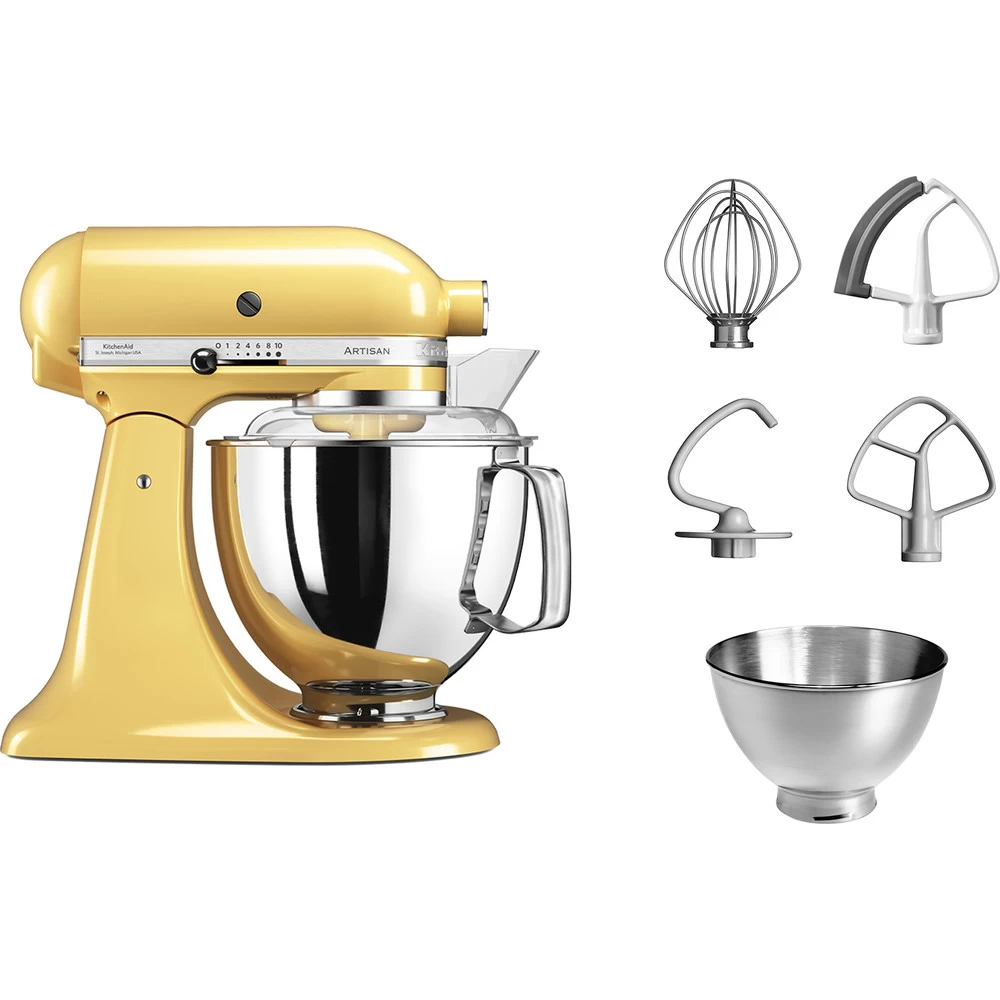 KitchenAid Keukenmachine Artisan - Kantelbare Kop - Pastel Geel - 4.8 Liter - 5KSM175PSEMY 2 KitchenAid Keukenmachine Artisan - Kantelbare Kop - Pastel Geel - 4.8 Liter - 5KSM175PSEMY - Afbeelding 2