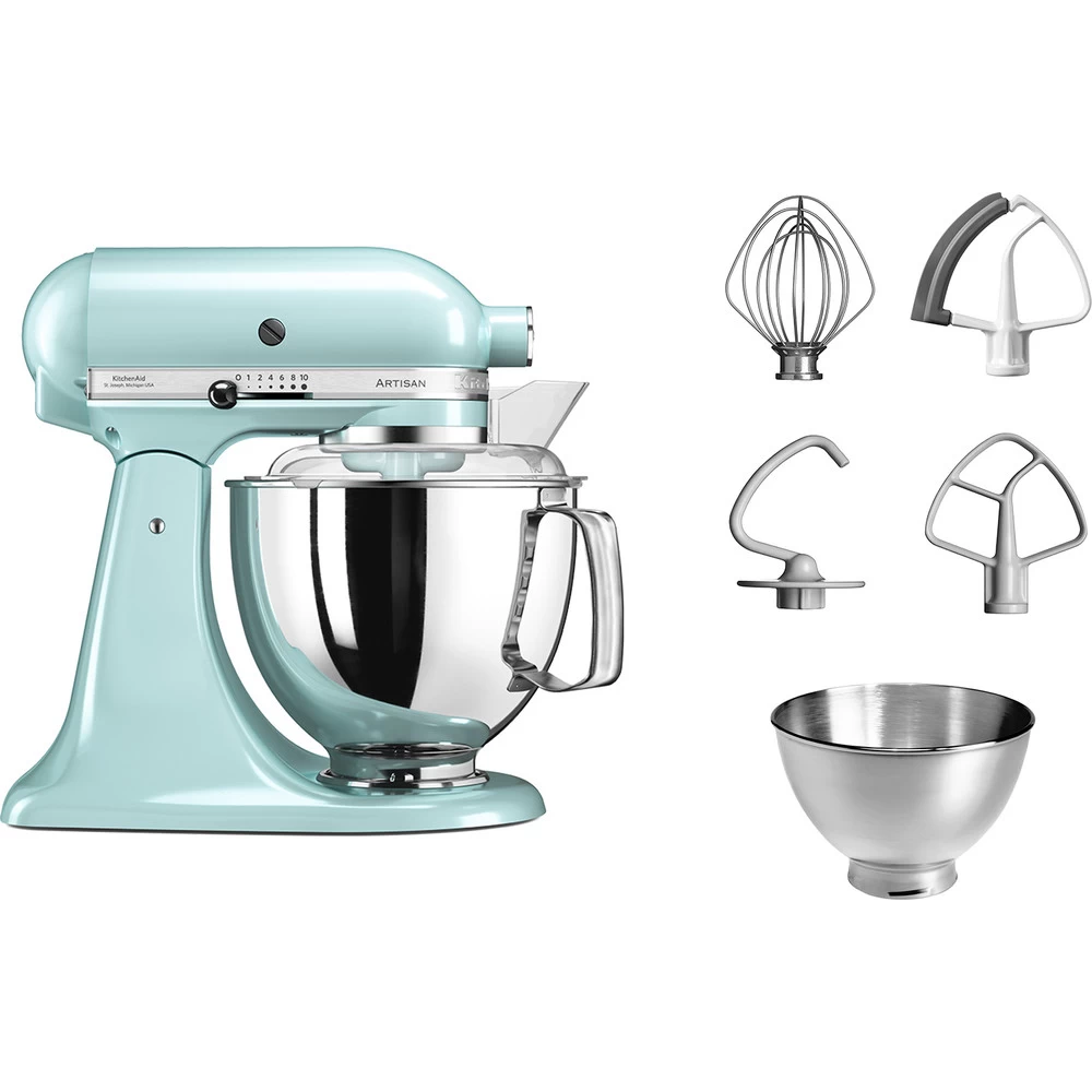KitchenAid Keukenmachine Artisan - Kantelbare Kop - Ijsblauw - 4.8 Liter - 5KSM175PSEIC 2 KitchenAid Keukenmachine Artisan - Kantelbare Kop - Ijsblauw - 4.8 Liter - 5KSM175PSEIC - Afbeelding 2