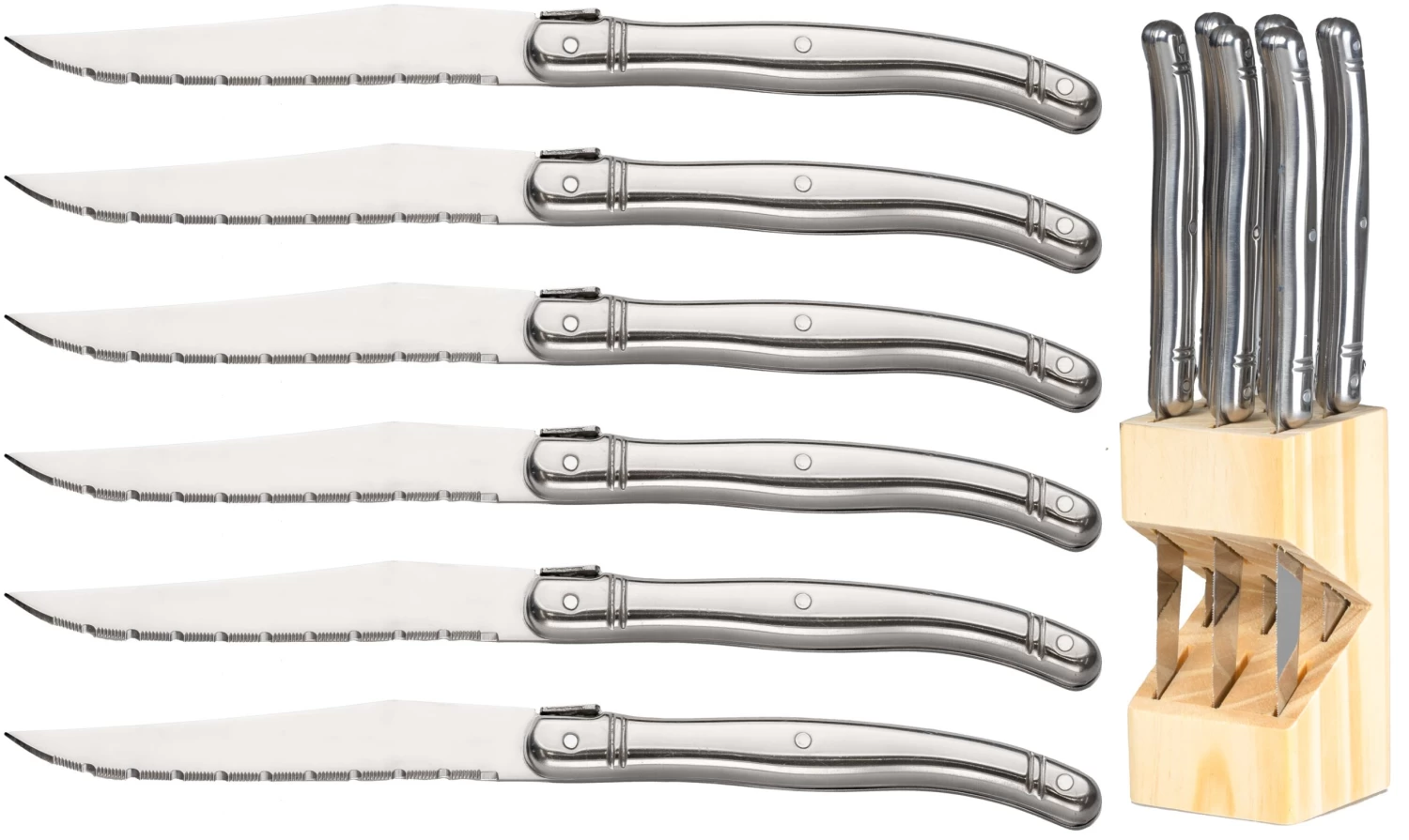 Sareva Steakmessenset Laguiole - RVS - 6 Stuks 1 Sareva Steakmessenset Laguiole - RVS - 6 Stuks