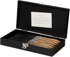 Jay Hill Steakmessen Laguiole - Raw Black - Olijfhout - 6 Stuks -Keukenbenodigdheden Winkel 8720364453459 3