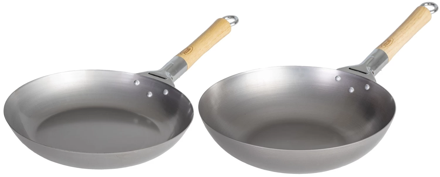 Pannenset Voccelli (Koekenpan ø 28 Cm & Wokpan ø 30 Cm) - Zonder Anti-aanbaklaag 1 Pannenset Voccelli (Koekenpan ø 28 Cm & Wokpan ø 30 Cm) - Zonder Anti-aanbaklaag