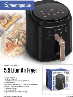 Westinghouse Airfryer / Heteluchtfriteuse - 1400 W - Zwart - 5.5 Liter 11 Westinghouse Airfryer / Heteluchtfriteuse - 1400 W - Zwart - 5.5 Liter -Keukenbenodigdheden Winkel 902x1200