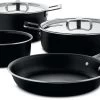 Alessi Pannenset Pots&Pans - AJM100S6 A - Zwart - 4 Delige Set - Door Jasper Morrison