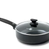 GreenPan Hapjespan Met Deksel - Cambridge - Infinity Black - ø 24 Cm / 3.1 Liter - Keramische Anti-aanbaklaag