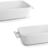 BonBistro Ovenschaal Yong Squito - 33 X 24 X 6 Cm / 3.5 Liter - Wit - 2 Stuks