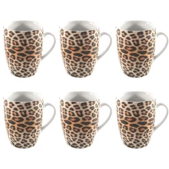 Studio Tavola Mokken Leopard 340 Ml - 6 Stuks