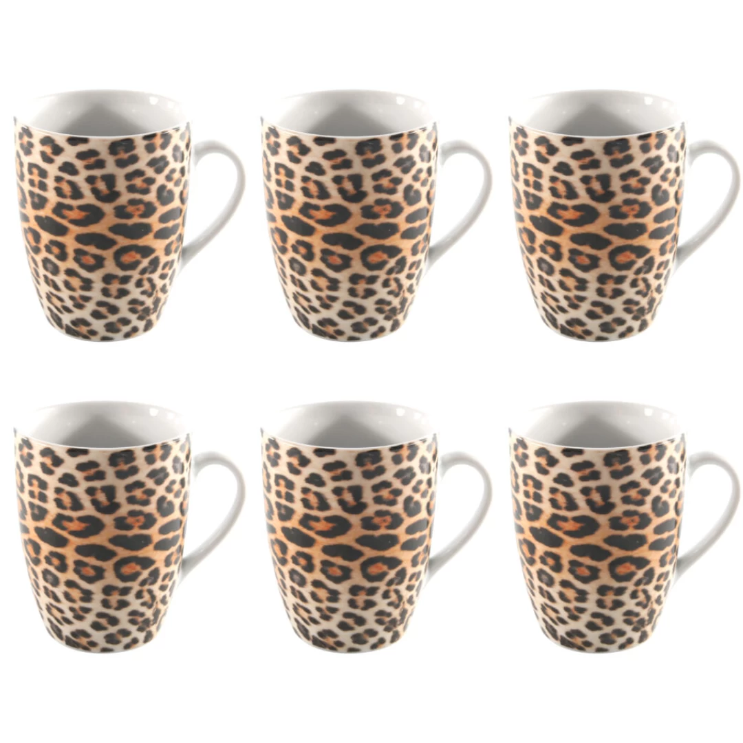Studio Tavola Mokken Leopard 340 Ml - 6 Stuks 1 Studio Tavola Mokken Leopard 340 Ml - 6 Stuks