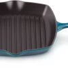 Le Creuset Grillpan Signature - Deap Teal - 26 X 26 Cm - Geëmailleerde Anti-aanbaklaag