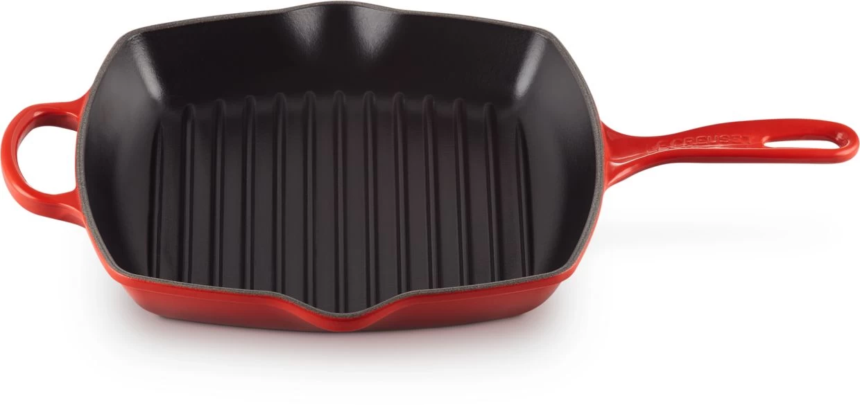 Le Creuset Grillpan Signature - Kersenrood - 26 X 26 Cm - Geëmailleerde Anti-aanbaklaag 1 Le Creuset Grillpan Signature - Kersenrood - 26 X 26 Cm - Geëmailleerde Anti-aanbaklaag