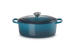 Le Creuset Braadpan Signature - Ovaal - Deap Teal - ø 29 Cm / 4.7 Liter -Keukenbenodigdheden Winkel LC 20210125 HL PS FS 21178296422430 001