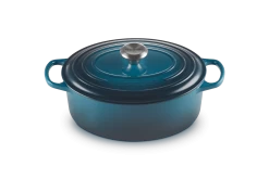 Le Creuset Braadpan Signature - Ovaal - Deap Teal - ø 29 Cm / 4.7 Liter -Keukenbenodigdheden Winkel LC 20210125 HL PS FS 21178296422430 002