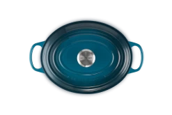 Le Creuset Braadpan Signature - Ovaal - Deap Teal - ø 29 Cm / 4.7 Liter -Keukenbenodigdheden Winkel LC 20210125 HL PS FS 21178296422430 004