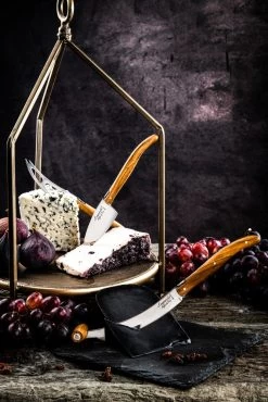 Laguiole Style De Vie Kaasmessen / Kaasmessenset Luxury Line Olijfhout - 3 Stuks -Keukenbenodigdheden Winkel LuxKaasV2Olijf 4