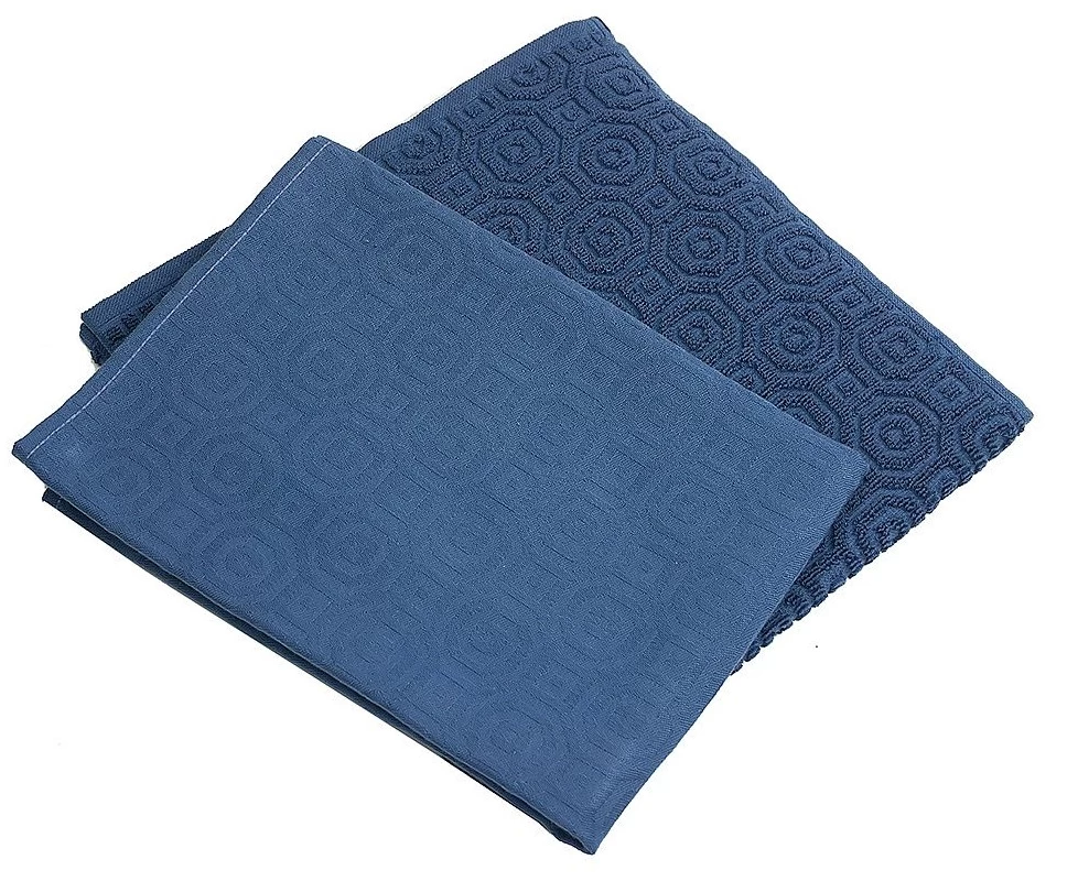 KOOK Keukenhanddoek Inka Blauw 50 X 50 Cm 2 KOOK Keukenhanddoek Inka Blauw 50 X 50 Cm - Afbeelding 2
