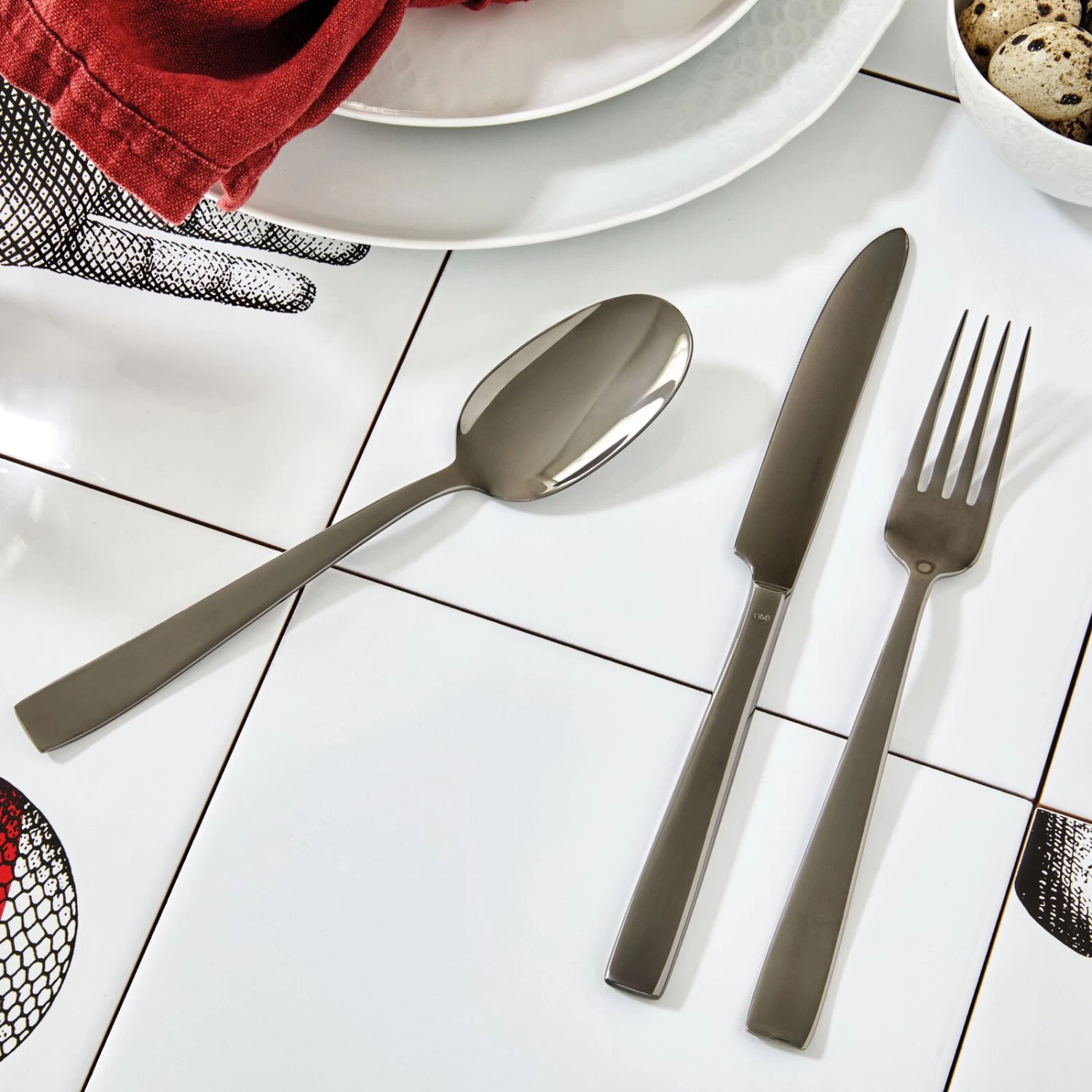 Sambonet Bestekset Flat - Zwart - 36 Delig / 6 Personen 3 Sambonet Bestekset Flat - Zwart - 36 Delig / 6 Personen - Afbeelding 3