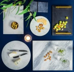 Jay Hill Snijplank / Serveerplank / Borrelplank Marmer - Grijs - ø 30 Cm -Keukenbenodigdheden Winkel Serveerplank Grijs 6 2 2