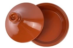 Cookinglife Tajine Regas - Aardewerk - Terracotta - ø 32 Cm / 3 Liter 11 Cookinglife Tajine Regas - Aardewerk - Terracotta - ø 32 Cm / 3 Liter -Keukenbenodigdheden Winkel Tajine rood open