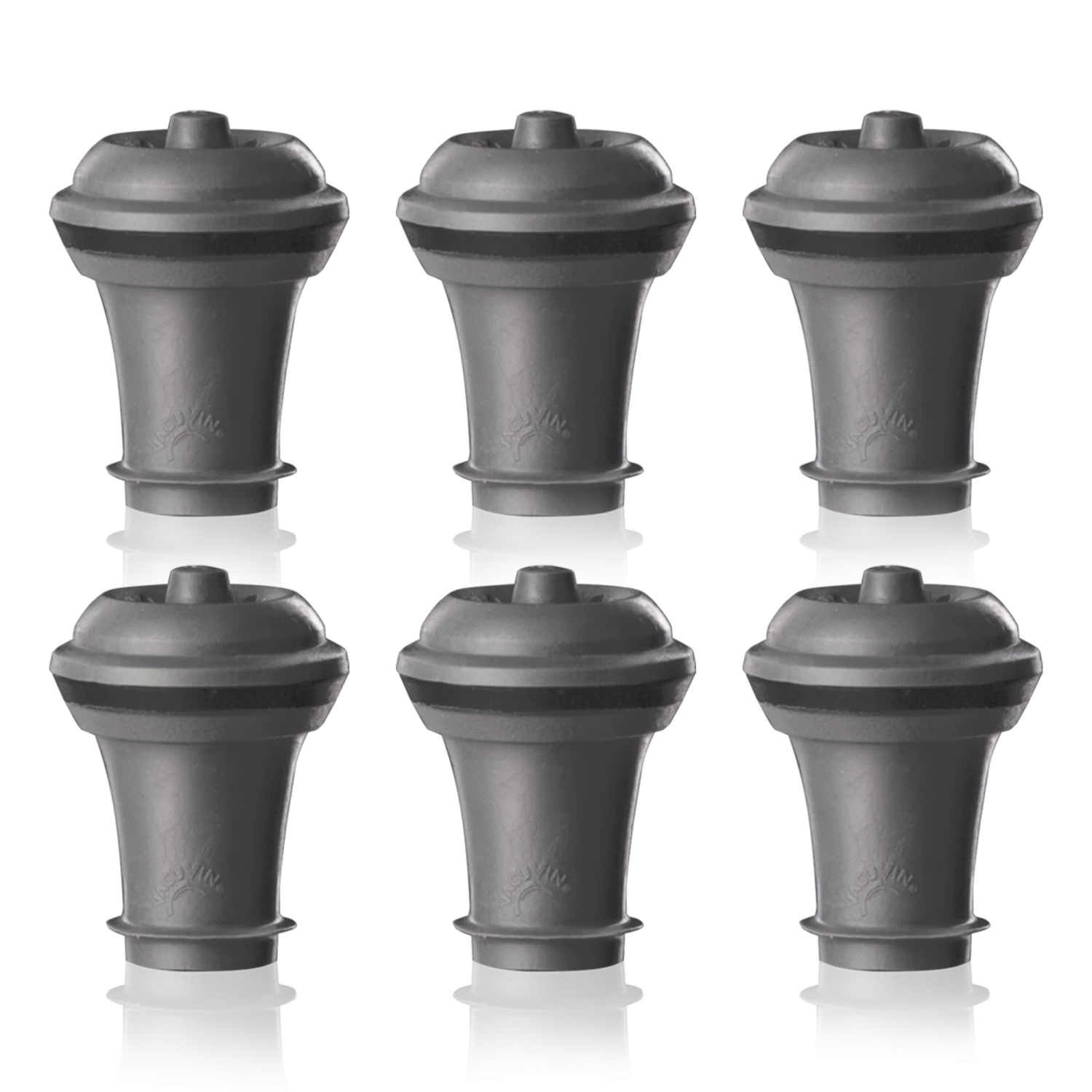 Vacu Vin Wijnstopper Vacuum Wine Stopper - Grijs - 6 Stuks 1 Vacu Vin Wijnstopper Vacuum Wine Stopper - Grijs - 6 Stuks