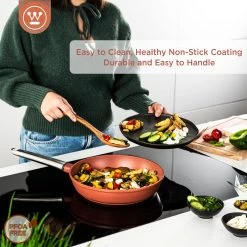 Westinghouse Koekenpan Performance - Rebel Red - ø 24 Cm - Standaard Anti-aanbaklaag -Keukenbenodigdheden Winkel WCFP0095024OR 4