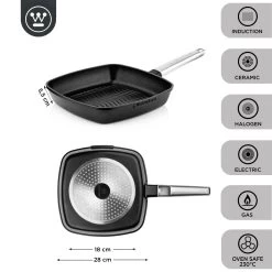 Westinghouse Grillpan Performance - Blissful Black - 28 X 28 Cm - Standaard Anti-aanbaklaag 11 Westinghouse Grillpan Performance - Blissful Black - 28 X 28 Cm - Standaard Anti-aanbaklaag -Keukenbenodigdheden Winkel WCFP0095G28BK 3