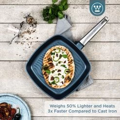 Westinghouse Grillpan Performance - Bravery Blue - 28 X 28 Cm - Standaard Anti-aanbaklaag -Keukenbenodigdheden Winkel WCFP0095G28BL 2