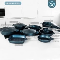 Westinghouse Grillpan Performance - Bravery Blue - 28 X 28 Cm - Standaard Anti-aanbaklaag -Keukenbenodigdheden Winkel WCFP0095G28BL 6