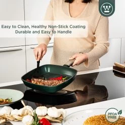 Westinghouse Grillpan Performance - Gracious Green - 28 X 28 Cm - Standaard Anti-aanbaklaag -Keukenbenodigdheden Winkel WCFP0095G28SG 4