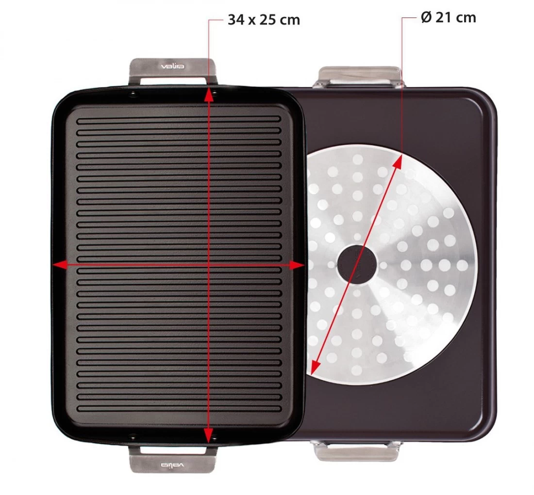 Valira Grillpan Aire Ceramic Met Handgrepen - 34 X 25 Cm - Keramische Anti-aanbaklaag 2 Valira Grillpan Aire Ceramic Met Handgrepen - 34 X 25 Cm - Keramische Anti-aanbaklaag - Afbeelding 2