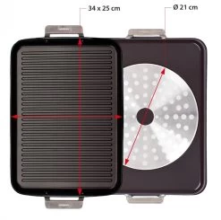 Valira Grillpan Aire Met Handgrepen - 34 X 25 Cm - Standaard Anti-aanbaklaag -Keukenbenodigdheden Winkel ceramic grill pan aire.jpg3