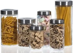 Sareva Voorraadpot - Glas / RVS Deksel - ø 8 Cm / 800 Ml 8 Sareva Voorraadpot - Glas / RVS Deksel - ø 8 Cm / 800 Ml -Keukenbenodigdheden Winkel opbergglas set 1 4